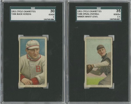 1909-11 T206 White Border "Cycle - 460" SGC-Graded Pair (2 Different)